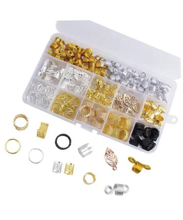 minkissy 3 Boxes Wig Dreadlock Pendant Dreadlock Jewelry Parting Combs for Braiding Hair Beads for Hair Pirate Jewelry Hair Beads Braids Wig Hair Braiding Jewelry Tube Beads Alloy Metal