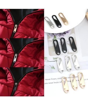 12-Piece Metal Zipper Pull Repair Set | Universal 35x10mm Zipper Trailers for Jackets Pockets Luggage & Wallets - 3 Colors - Buy Online on GoSupps.com