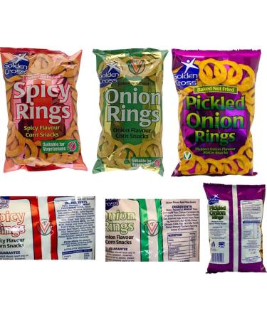 Spicy Rings Onion Rings & Pickled Onion Rings Sharing Snack Bag 150g - 03 Mixed Flavour Bags - Buy Online on GoSupps.com