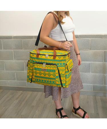 La Canilla Sewing Machine Carrying Case - Universal Tote Bag for Singer, Brother & More | With Accessories Storage, Dust Cover, Shoulder Strap & Padded Board - Yellow - Buy Online on GoSupps.com