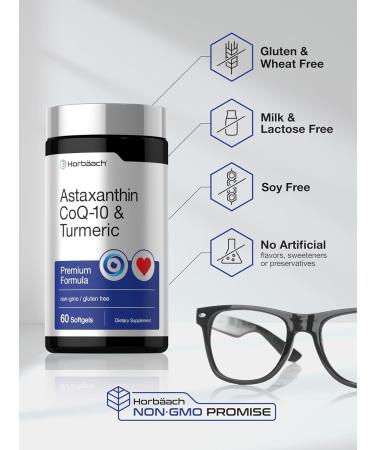 Horb ach Astaxanthin 12mg | with CoQ-10 & Turmeric | 60 Softgels | Premium Formula | Non-GMO Gluten Free Supplement - Buy Online on GoSupps.com