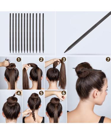 Minkissy Sandalwood Hair Clips - 12 Handmade Chinese Wooden Chopsticks & Japanese Hairpins - Buy Online on GoSupps.com