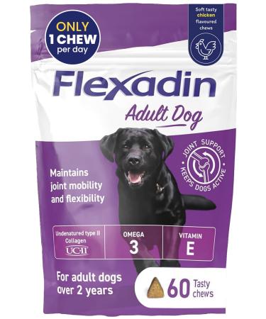 Vetoquinol Flexadin Complementary food for dogs, ideal for supporting joint metabolism - Flexadin Adult Dog, 60 attractive tablets - 180 g