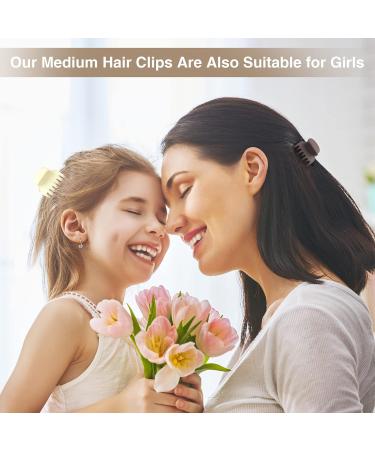 Kaund 8 PCS 1.6 Inch Non-slip Matte Hair Clips for Thin Hair - Medium Size Double Row Teeth Jaw Clips for Women - Neutral Colors - C01-8 Pack - Buy Online on GoSupps.com