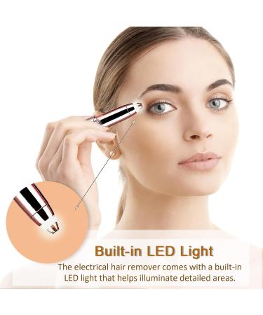 Rechargeable Eyebrow Hair Remover & Nose Trimmer with Light - Painless, Portable Hair Removal for Women, Men, Girls - Glitter White - Buy Online on GoSupps.com