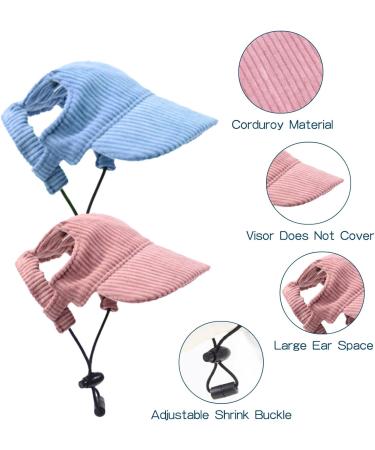 Adjustable Dog Baseball Caps Sunscreen Hat for Small Medium & Large Dogs Ear Holes & Sun Protection (M Blue) - Buy Online on GoSupps.com
