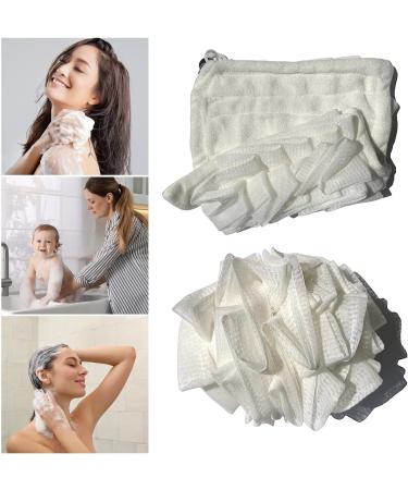 Buy Loufee Loofah Washcloth 2-in-1 Bath Sponge Set | Soft Loofah & Washcloth 3Pcs White - International Shipping - Buy Online on GoSupps.com