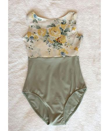 ModLatBal Women's Tank Leotard - Yellow Flower Design - X-Small | Perfect for Dance, Ballet, Gymnastics - Buy Online on GoSupps.com