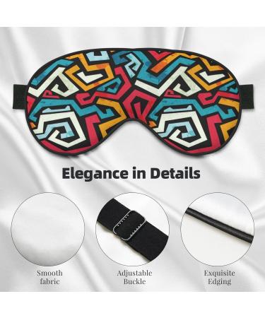 Geometry Print Sleep Eye Mask - Soft Blindfold with Elastic Strap for Travel & Night Sleep - Buy Online on GoSupps.com