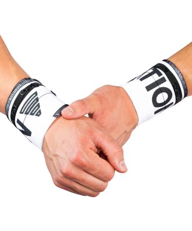 GORNATION wrist bandages - Performance wrist wraps for fitness gym calisthenics & weight training - 1 pair of wrap bandages white