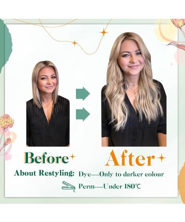 Easyouth Blonde Highlight Wire Hair Extensions 14 Inch - 100% Human Hair, 70g - Invisible Fish Line, Real Hair Blonde Secret - #18P613 - Buy Online on GoSupps.com