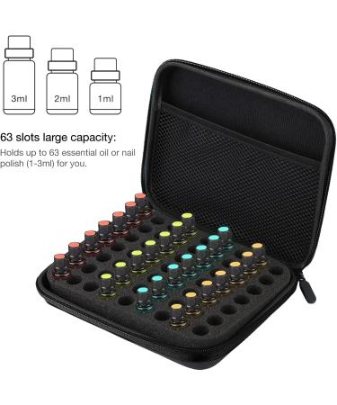 LIYJTK 63 Slots Portable Aromatherapy Essential Oil Storage Bag | Travel EVA Case Organizer (Black) - Shop Now for International Shipping! - Buy Online on GoSupps.com