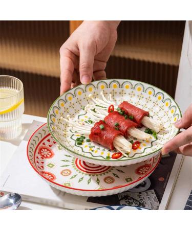 Dinnerware Dishes Plates 4PC Dinner Plate Simple Romantic Cream Ceramic Cameo Afternoon Tea Home Dessert Plate for Kitchen Restaurant Banquet Dinner Restaurant Family Party Plates - Buy Online on GoSupps.com