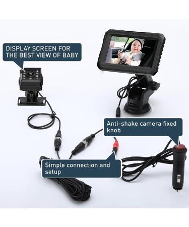 Baby Car Mirror for Back Seat 4.3 HD 1080P Camera | 360 Night Vision | Shockproof Rear View Mirror for Kids | Essential Car Accessory for New Parents - Buy Online on GoSupps.com