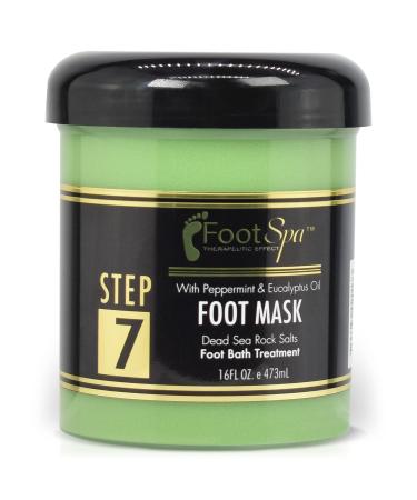 FOOT SPA - Cream Mask for foot, 16 Oz With Peppermint and Eucalyptus Oil - Pedicure Massage for Tired Feet and Body, Hydrating, Fresh Skin - Infused with Hyaluronic Acid, Amino Acids 16 Ounce