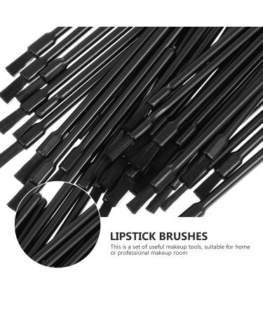 FOMIYES 100Pcs Flat Mouth Makeup Tools - Luster Eyebrow Brush Portable Lip Gloss Applicator & Mini Eyeshadow Brush - Black - Buy Online on GoSupps.com