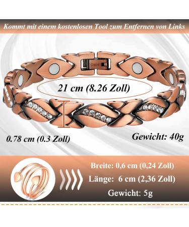 Vicmag Copper Magnetic Bracelet for Women - 99.99% Solid Pure Copper Adjustable Size Gift Box - Shop Now! - Buy Online on GoSupps.com