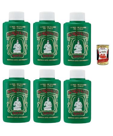 ROBERTS Borotalco Poudre fra che Talc Bocal - 6x 100 gr Naturelle Absorbe efficacement l'humidit rafra chit et adoucit la peau particuli rement adapt aux peaux sensibles + Italian Gourmet polpa