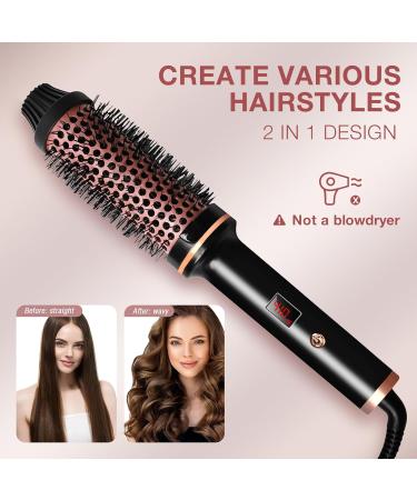 TANSHINE Curling Iron Brush 1.5 inch Curling Thermal Brush Professional Anti-Scald Instant Heated Round Brush for Blowout Look Hair Curler Hot Volumizing Brush Styler 38mm Heated Curling Comb Black - Buy Online on GoSupps.com