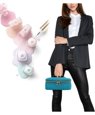 YARWO Teal Nail Polish Carrying Bag - Holds 24 Bottles (15ml/0.5 fl.oz) - Travel Storage Organizer for Manicure Accessories - Buy Online on GoSupps.com
