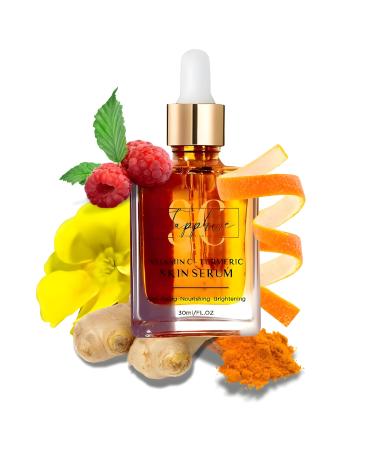 Vitamin C & Turmeric Face Oil Serum 20% L-Ascorbic Acid & Amino Acids-Vegan-Friendly Beauty Glow Serum & Natural Skin Care Brightening Serum for Radiant Youthful Complexion Year-Round Summer Glow