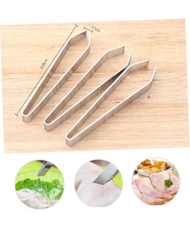FRCOLOR Stainless Steel Food Tweezers - 3PC Set for Hair & Bone Removal | Precision Sloping Tweezers | 11x2.3cm | International Shipping Available - Buy Online on GoSupps.com
