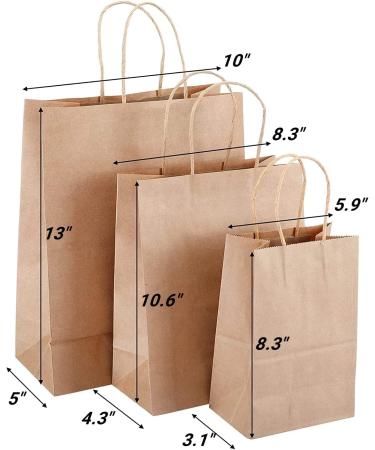 135pcs Brown Paper Bags with Handles Assorted Sizes Gift Bags Bulk Kraft Paper Bags for Small Business Shopping Bags Retail Bags Party Bags Merchandise Bags Favor Bags - Buy Online on GoSupps.com