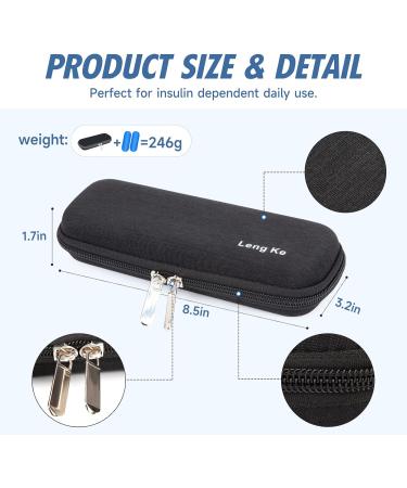 Youshares Insulin Cooling Bag - TSA Portable EVA Pack for Insulin Pens & Diabetes Accessories | Travel-Friendly Diabetic Bag with 2 Nylon Frock Battery (Black) - Buy Online on GoSupps.com