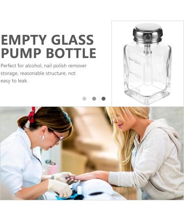 Beaupretty Clear Glass Push Down Dispenser Bottle for Nail Polish and Makeup Remover 180ML Empty One Touch Glass Pump Dispenser with Flip Top Cap - Buy Online on GoSupps.com