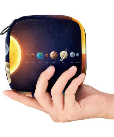 Portable Solar System Sanitary Napkin Storage Bag | Menstrual Cup Pocket with Zipper for Teens & Women - Buy Online on GoSupps.com