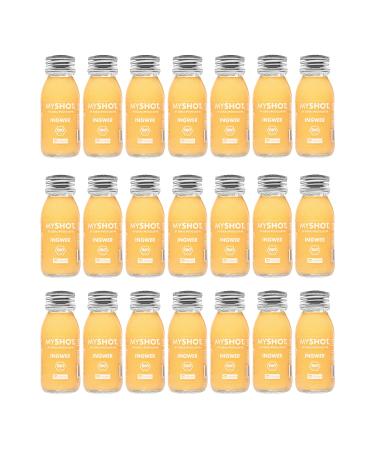MYSHOT. By Lukas Podolski 10 Ginger shot - for a delicious moment of freshness. Organic and vegan. NO sugar WITHOUT additives. 21 x 60 ml