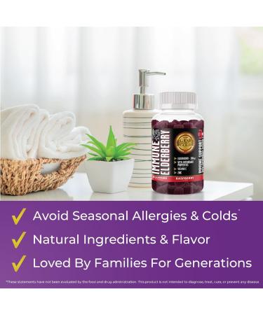Grab The Gold Elderberry Gummies with Vitamin C & Zinc | Immune Support Gummies Vegan Gluten-Free | 45 Day Supply - Buy Online on GoSupps.com