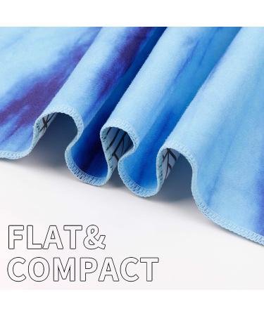 Sandproof Microfiber Beach Towel Blanket - Quick Dry Compact Outdoor Camping Travel Swim Mat - Blue Tie Dye 60x32 - Personalized Gift for Adults - Buy Online on GoSupps.com