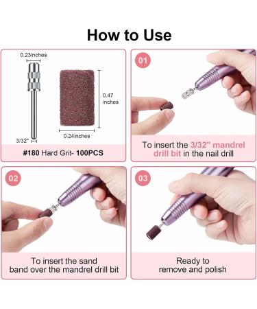 Nail Drill Bits for Nail Drill Cordless Portable Electric Nail Files and Manicure and Pedicure Set Professional E File Bits for Acrylic Gel Nails - Buy Online on GoSupps.com