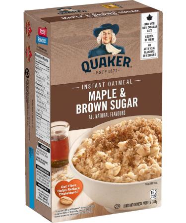 Quaker Maple & Brown Sugar Flavour Instant Oatmeal Multi-Pack 8 Packets 344g (Pack of 12) - Buy Online on GoSupps.com
