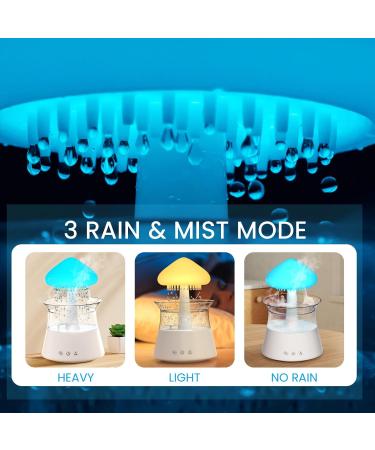 Rain Cloud Humidifier with Remote & Waterfall Lamp - White Noise & Rain Sounds for Bedroom Desk - Air Humidifier - Buy Online on GoSupps.com