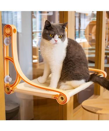 Cat Window Perch, Cat Hammocks for Indoor Cats, You Can Turn Knobs to Tighten Suction Power of Cat Perch