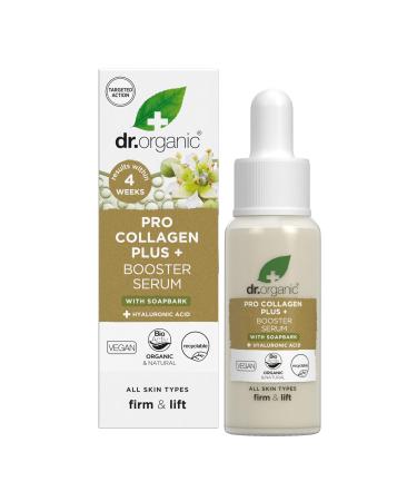 Dr Organic Pro Collagen Booster Serum Hyaluronic Acid Smooth Fine Lines & Wrinkles Anti-Ageing Firming Lightweight Vegan Cruelty Free Paraben & SLS Free Organic 30ml