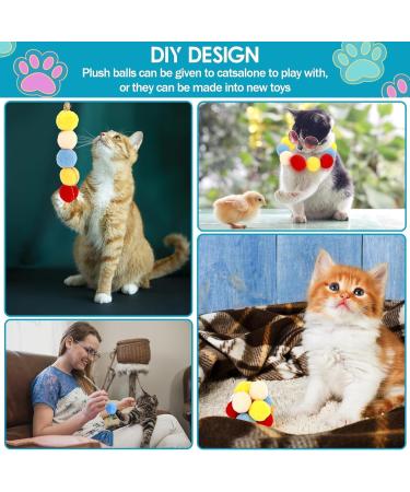 Collazoey 50 Cat Toy Balls - Plush Interactive Launcher & Silent Colorful Balls for Indoor Cats - Buy Online on GoSupps.com