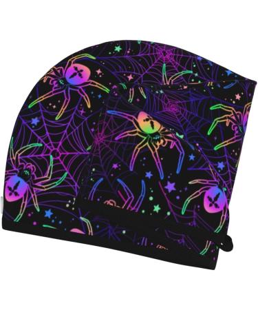 Hair Towel Wrap Quick Drying Turban with Button | Multi-Colored Spiders | International Shipping Available - Buy Online on GoSupps.com
