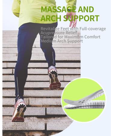 Cloud Soles for Men & Women - Energizing Comfort Shoe Inserts for Plantar Fasciitis Breathable Arch Support Insoles - US XL | Green - Buy Online on GoSupps.com