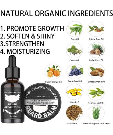 Beard Growth Kit 4 in 1 Men's Grooming Set with Roller, Serum, Balm | Birthday Gifts for Dad, Boyfriend - Buy Online on GoSupps.com