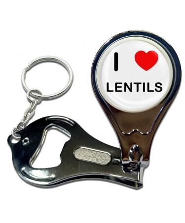 BadgeBeast.co.uk I Love Heart Lentils - Key Ring Bottle Opener and Nail Clipper