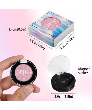 Glitter Eyeshadow Korean Eye Glitter Richly Pigmented Long Lasting Shimmer Eyeshadow Cute Multichrome Sparkle Eyeshadow Bling Cream Eye Shadow for Fair Mature Skin Talc Free Sliver/Pink Pluto Silver #1g - Buy Online on GoSupps.com