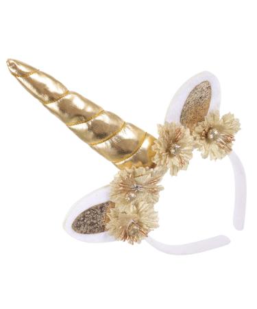 minkissy Kids Headbands Flower Hair Accessories Girls Headbands Girl Hair Accessories Birthday Headband Unicorn Birthday Decorations for Girls Headband for Girls Horns Princess Fabric Child