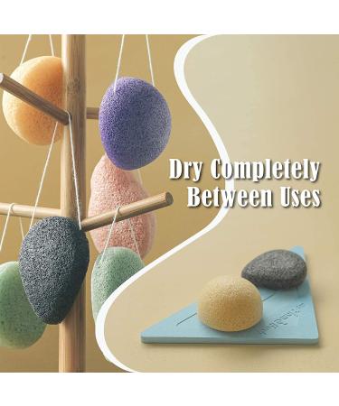 Natural Konjac Facial Sponges Set - Gentle Cleansing & Exfoliation - 2 Violet Lavender & 2 Charcoal Grey - Buy Online on GoSupps.com