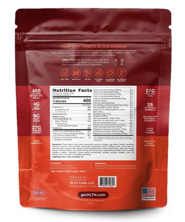 HLTH Code High Protein Chocolate Macadamia Meal Replacement Powder - 15 Servings - Buy Online on GoSupps.com