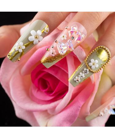 3D Nail Art Gems Kit #3 - Butterfly Bow Flower Pearl Rhinestones Charm Jewels for Acrylic Nails - 07- 2 Boxes - Buy Online on GoSupps.com