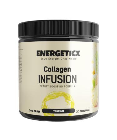 Energeticx Enjoy the delicious taste of Tropical Collagen Infusion and experience the benefits This refreshing drink is enriched with vitamin C which contributes to normal collagen formation
