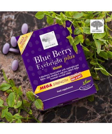 New Nordic Blueberry Eyebright Plus Mega Strength - 30 One-A-Day Natural Eye Supplement Tablets - Buy Online on GoSupps.com